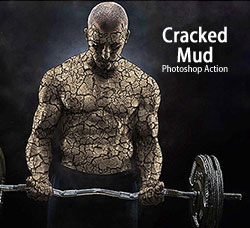 极品PS动作－干裂泥浆(含高清视频教程)：Cracked Mud Photoshop Action